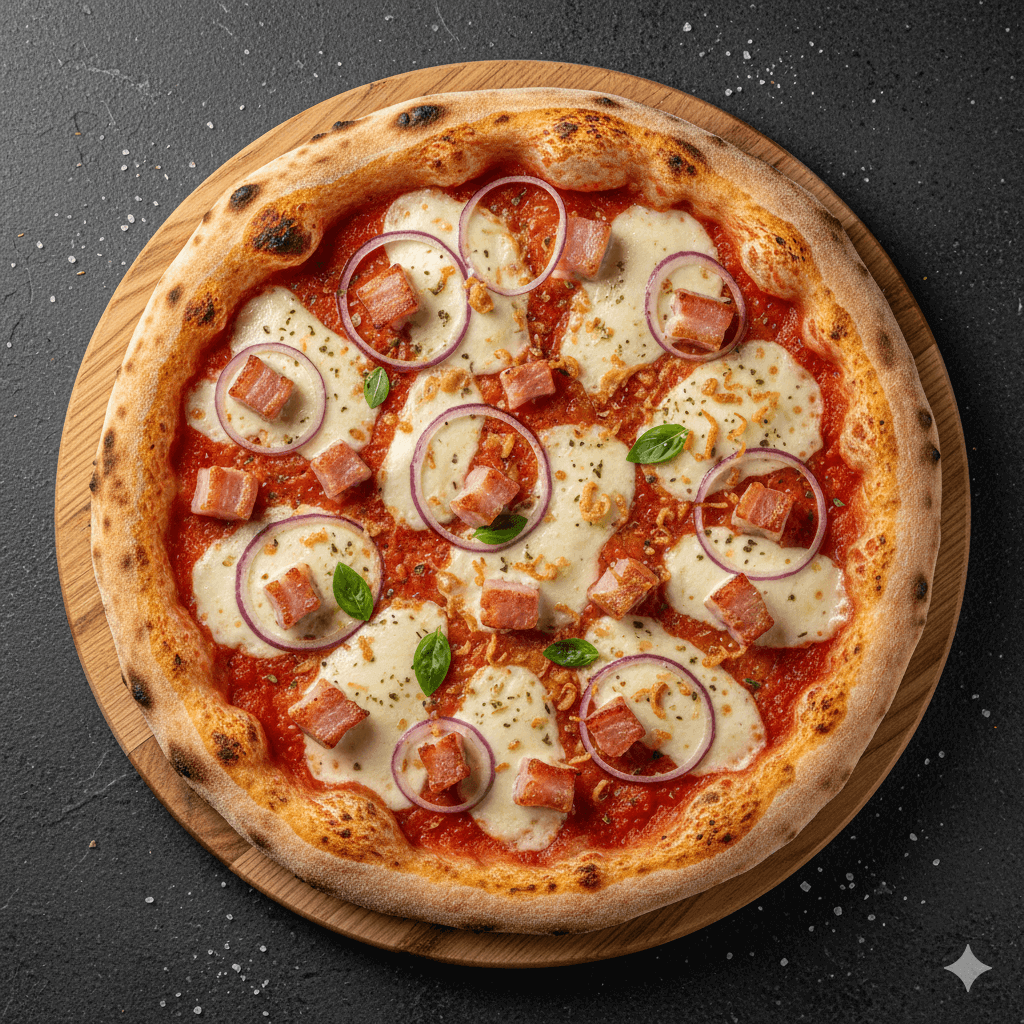 Turgovia Pizza - Pizza mit Speck und Zwiebeln Romanshorn